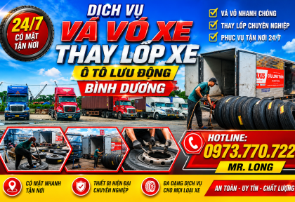 Vá Vỏ Xe Ô Tô Lưu Động Dĩ An – Có Mặt Nhanh 15–30 Phút | Cửu Long Thiên