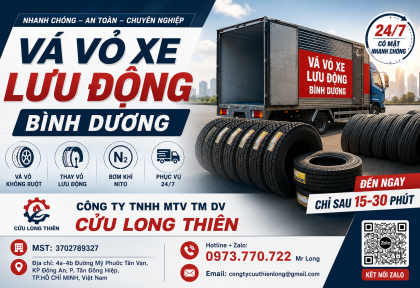 Vá Vỏ Xe Ô Tô Lưu Động Bình Dương | Vá Lốp, Thay Lốp – Cửu Long Thiên