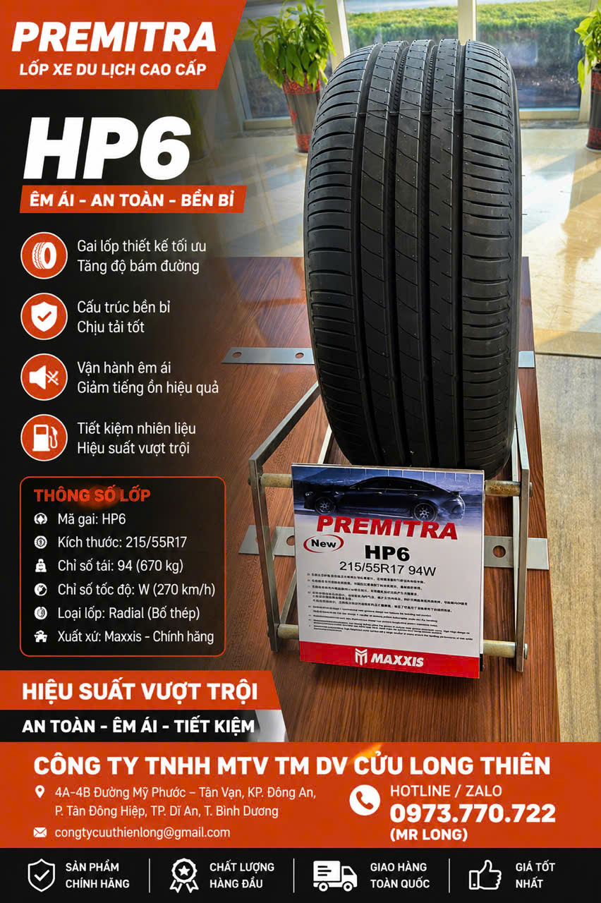 ĐẠI LÝ THAY LỐP XE MAXXIS CHO DU LỊCH, TẢI, BEN, CONTAINER BÌNH DƯƠNG