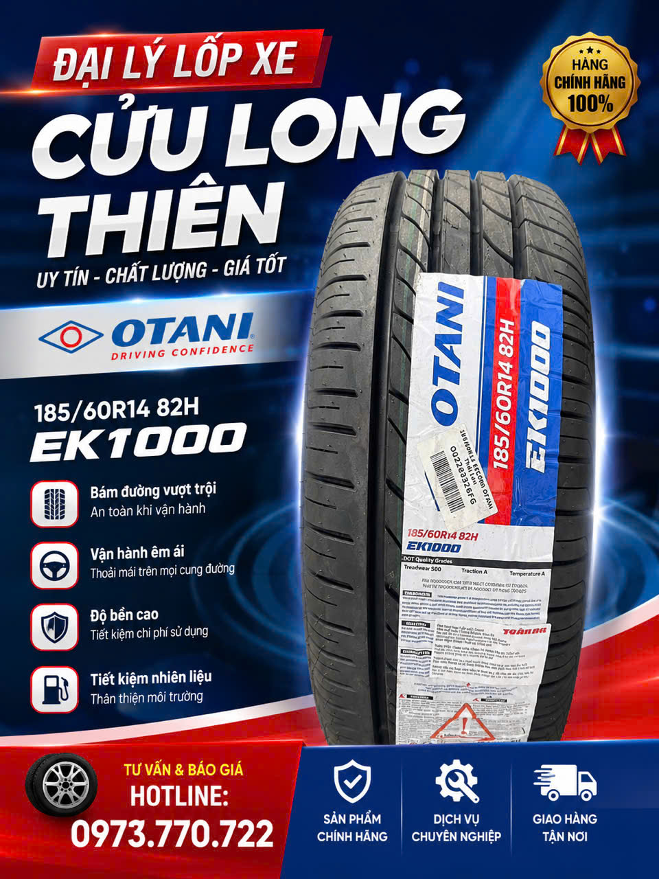 ĐỊA ĐIỂM THAY LỐP XE DU LỊCH OTANI THÁI LAN TẠI TP.HCM