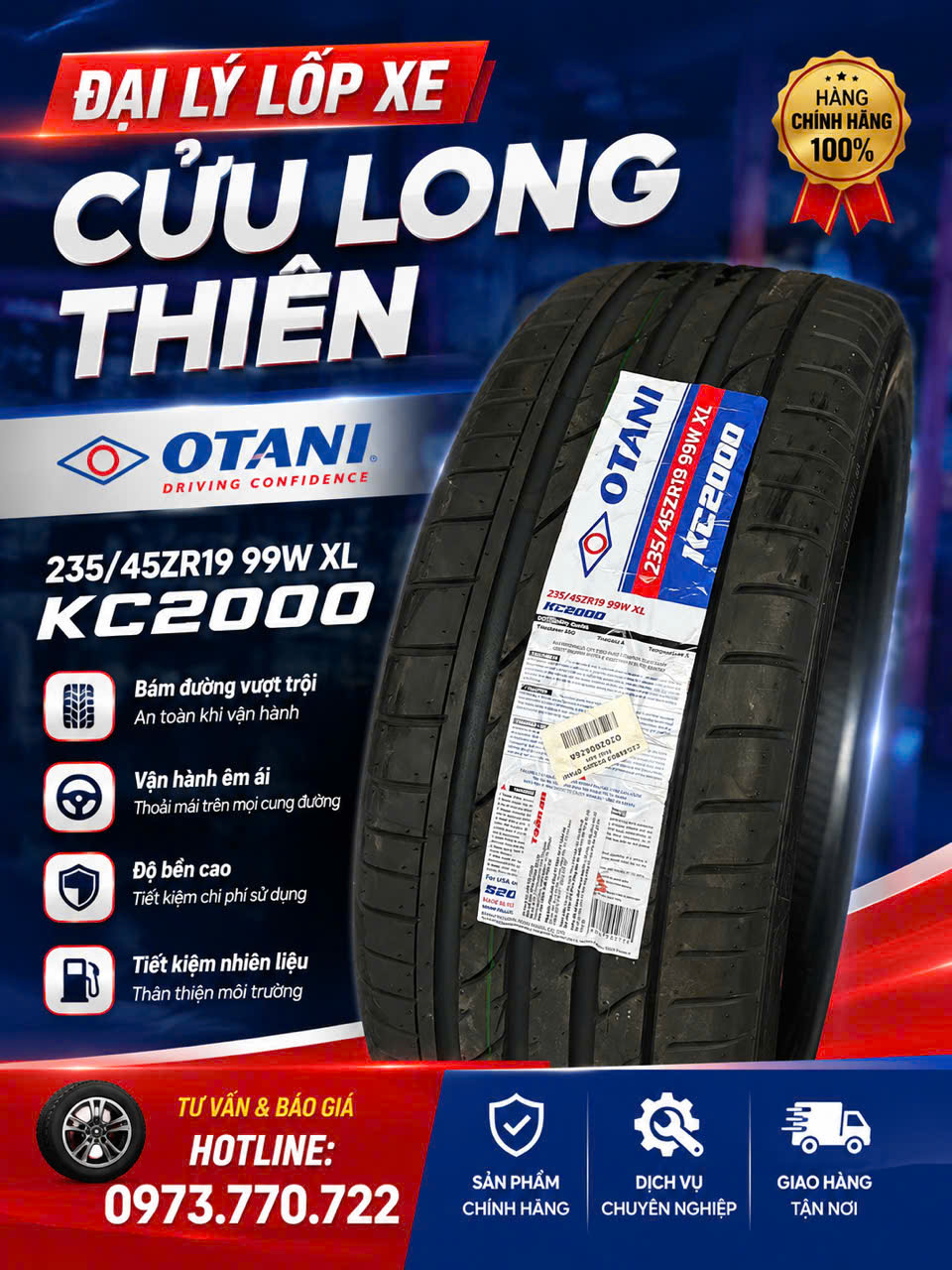 ĐỊA ĐIỂM THAY LỐP XE DU LỊCH OTANI THÁI LAN TẠI TP.HCM
