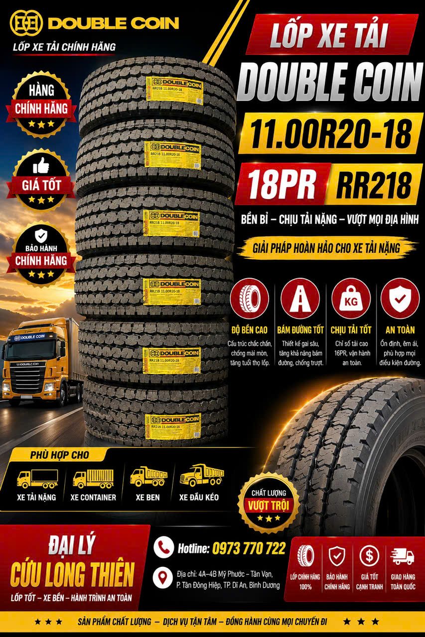 LỐP XE DOUBLE COIN 11.00R20 18PR GAI 218