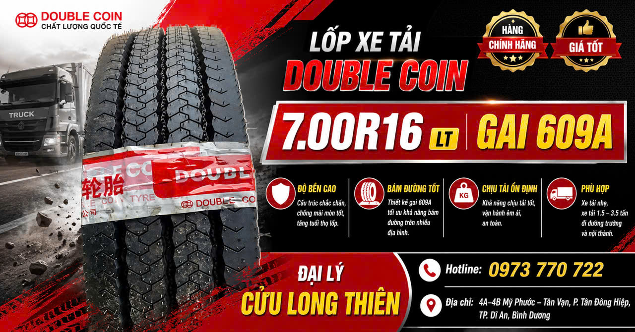 LỐP XE DOUBLE COIN 7.00R16 14PR GAI RT609A
