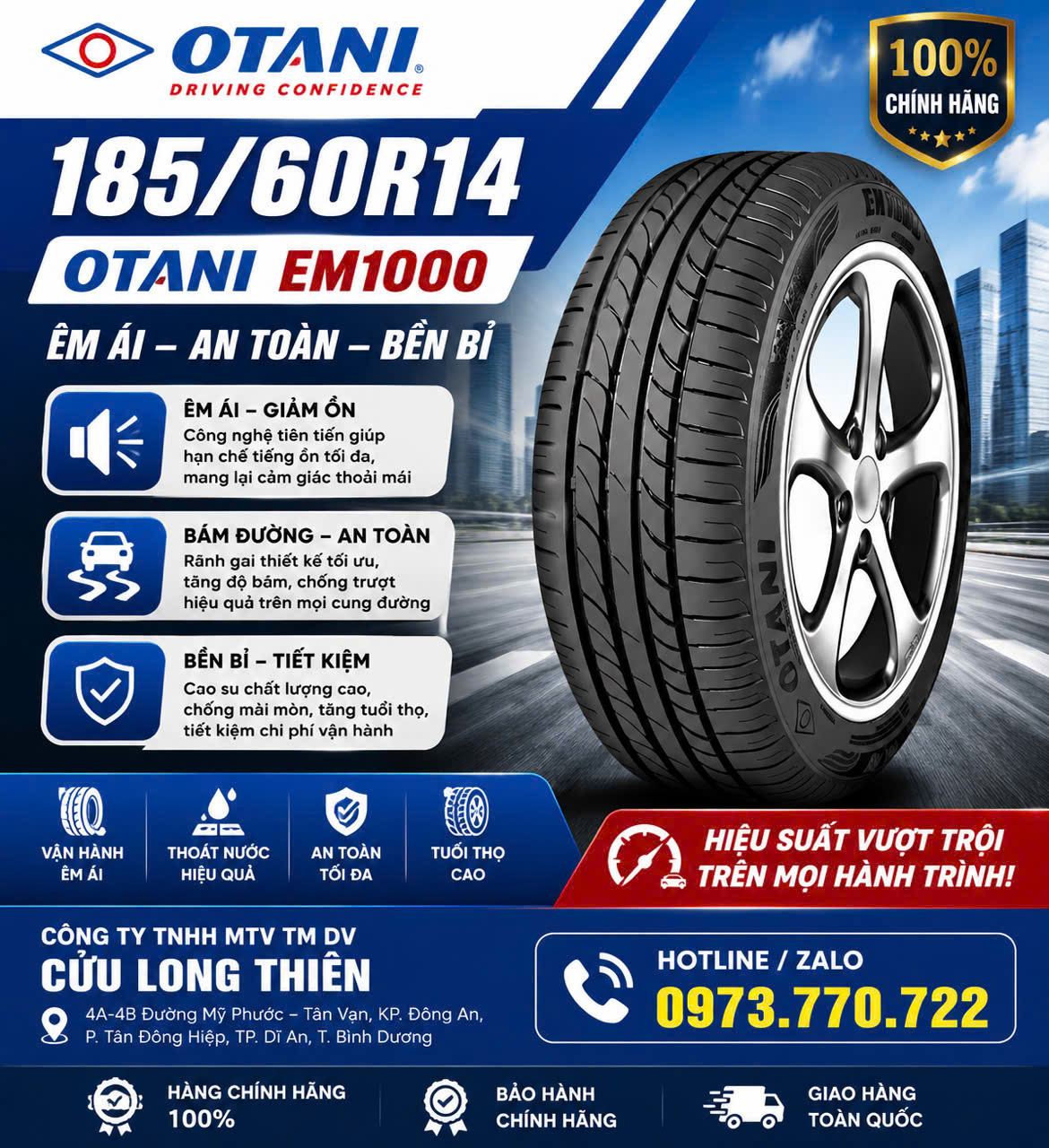 ĐỊA ĐIỂM THAY LỐP XE DU LỊCH OTANI THÁI LAN TẠI TP.HCM
