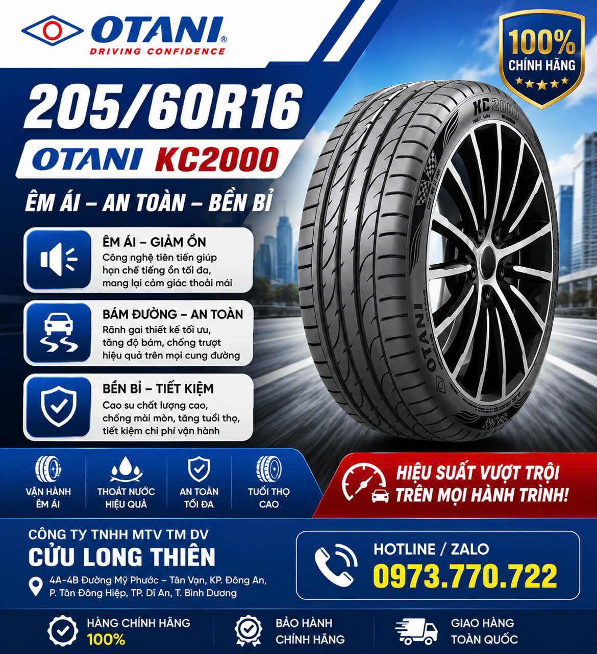 ĐỊA ĐIỂM THAY LỐP XE DU LỊCH OTANI THÁI LAN TẠI TP.HCM