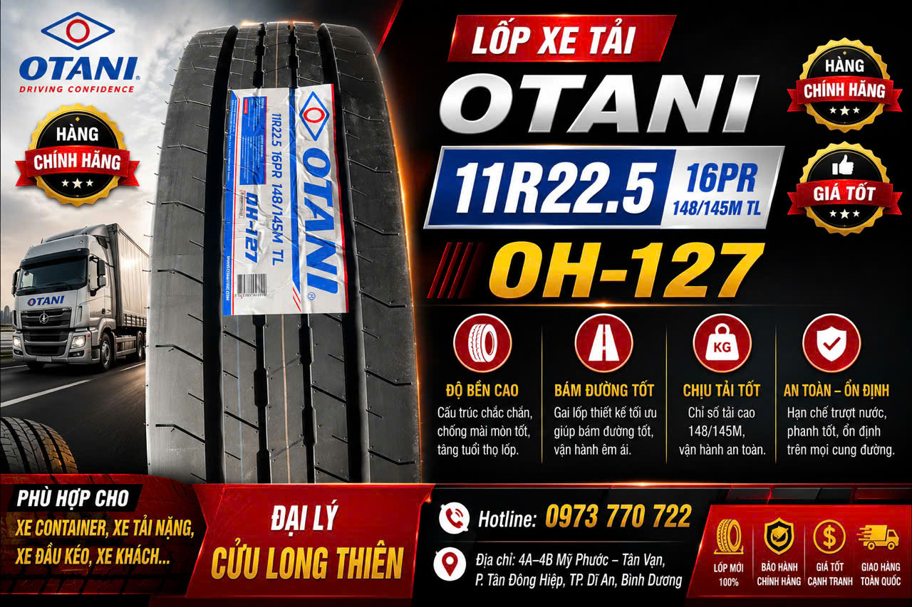 LỐP XE OTANI 11R22.5 16PR OH-127