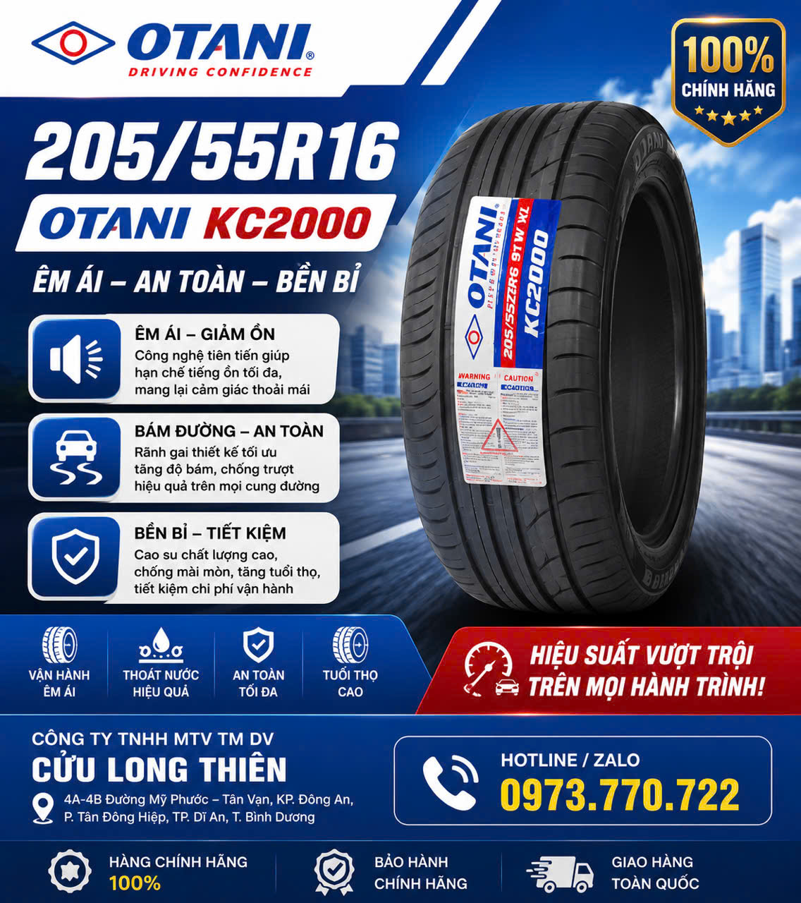 ĐỊA ĐIỂM THAY LỐP XE DU LỊCH OTANI THÁI LAN TẠI TP.HCM