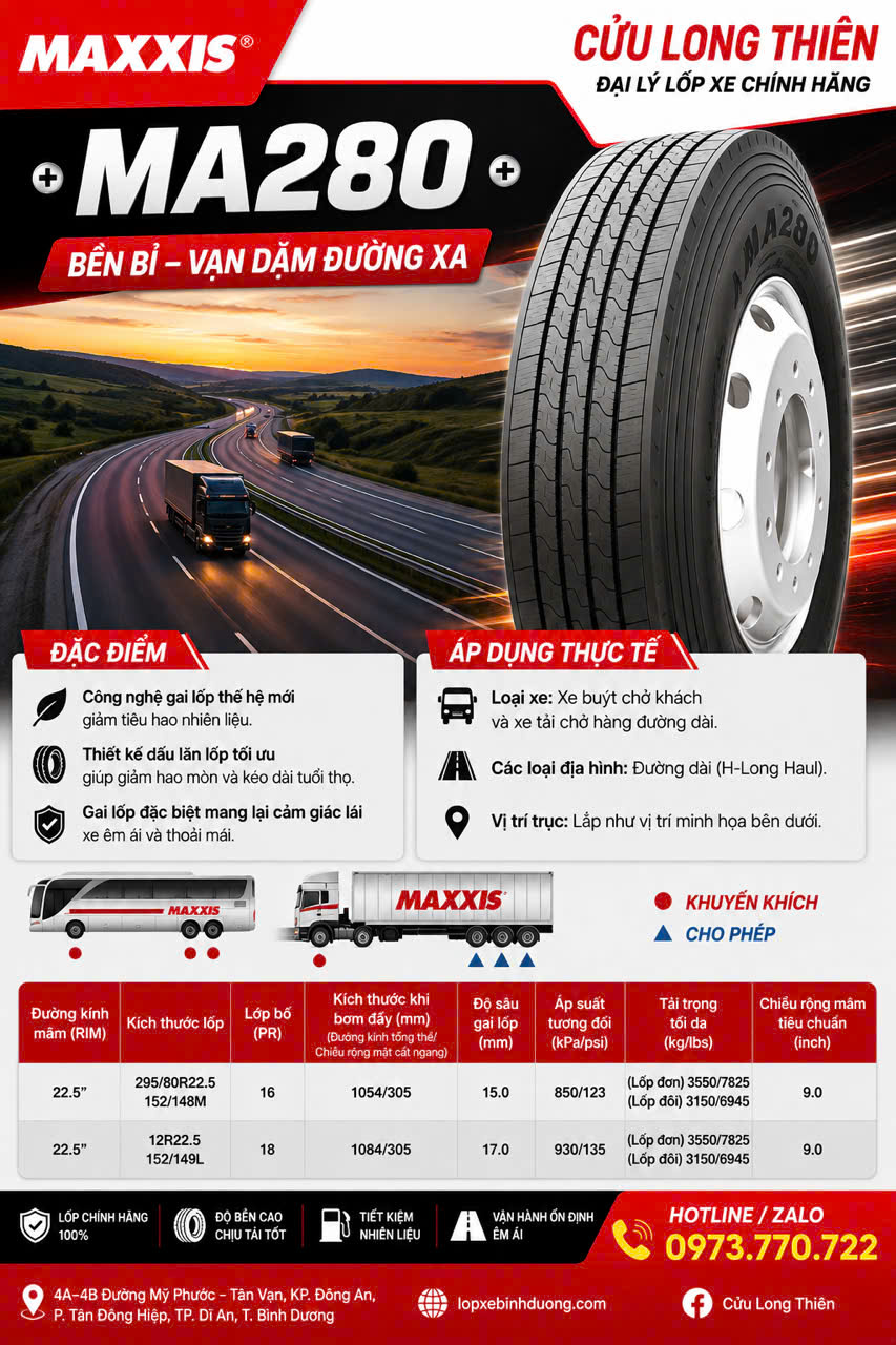 Lốp Xe Tải Maxxis Bình Dương | Lốp Xe Khách, Xe Buýt – Bao Lắp Ráp
