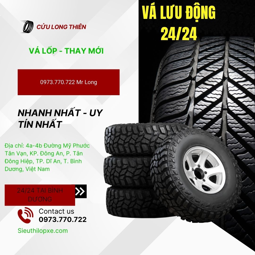 [HOT] Vá Lốp Xe Lưu Động Bình Dương – Phục Vụ KCN VSIP, Sóng Thần, Mỹ Phước, Đồng An, Bình Đường, Linh Trung
