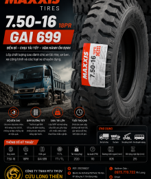 LỐP XE 7.50-16 MAXXIS GAI C699 16PR ( có ruột yếm )