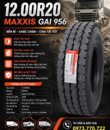 LỐP XE 12.00R20 MAXXIS GAI M956 CÓ RUỘT YẾM