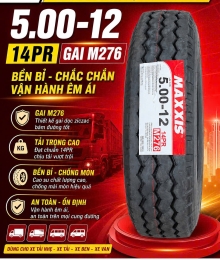 LỐP XE MAXXIS 5.00-12 14PR GAI M276 ( có ruột )