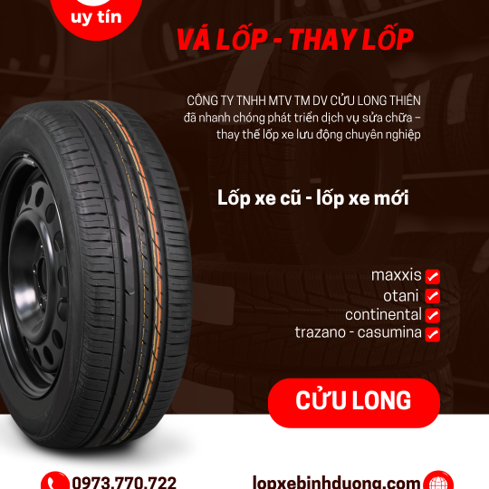 THAY LỐP XE LƯU ĐỘNG 24/24 TP. DĨ AN