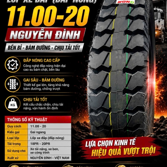  LỐP ĐẮP 11.00-20 NGUYỄN ĐỈNH