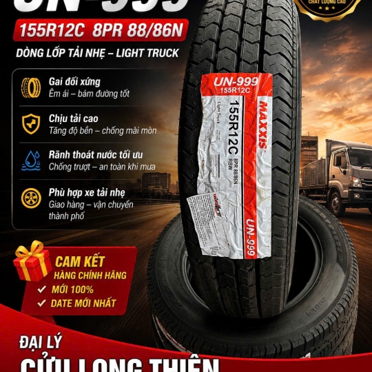 LỐP XE 155R12C 8PR MAXXIS UN-999 