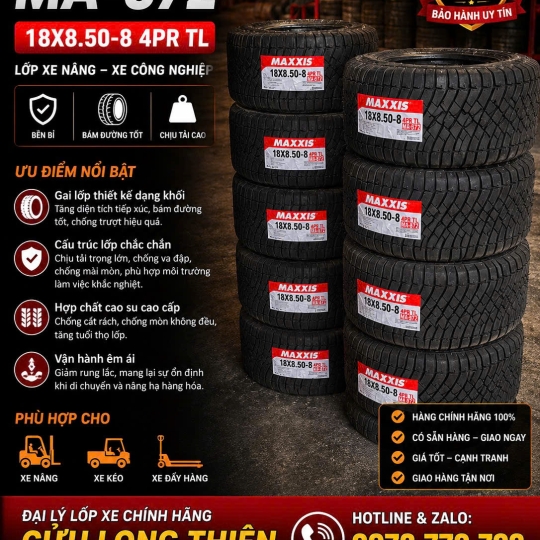 LỐP XE 18X8.50-8 4PR MAXXIS CHÍNH HÃNG