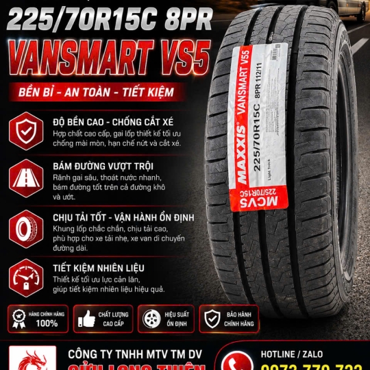 LỐP XE 225/70R15C MAXXIS 8PR