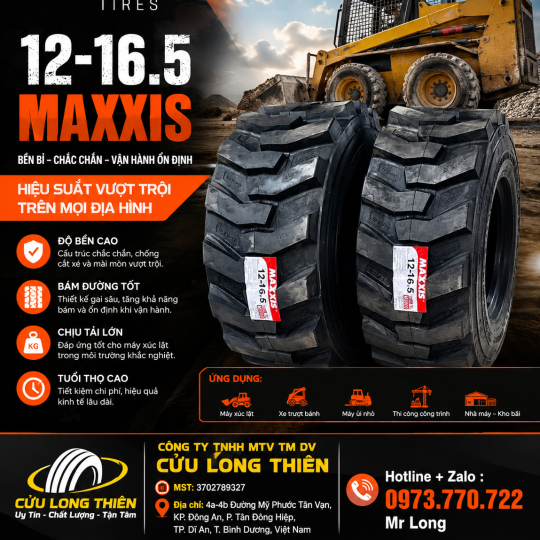 LỐP XE HIỆU MAXXIS 12-16.5 10PR 