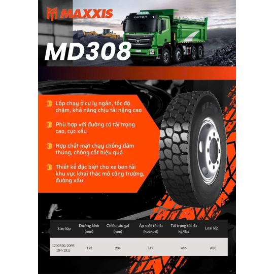 Lốp Xe MAXXIS 12.00R20  20PR ( 308 )