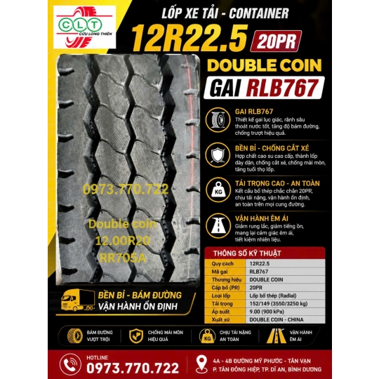 Lốp Xe Tải DOUBLE COIN 12.00R20  18PR ( RR705A) 