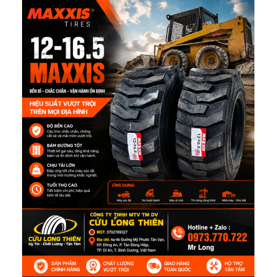 LỐP XE HIỆU MAXXIS 12-16.5 10PR 