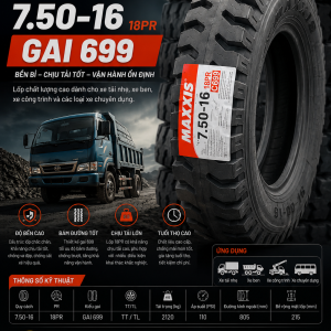 Lốp Xe 7.50-16 Maxxis Gai Ngang | Lốp Xe Tải Chính Hãng