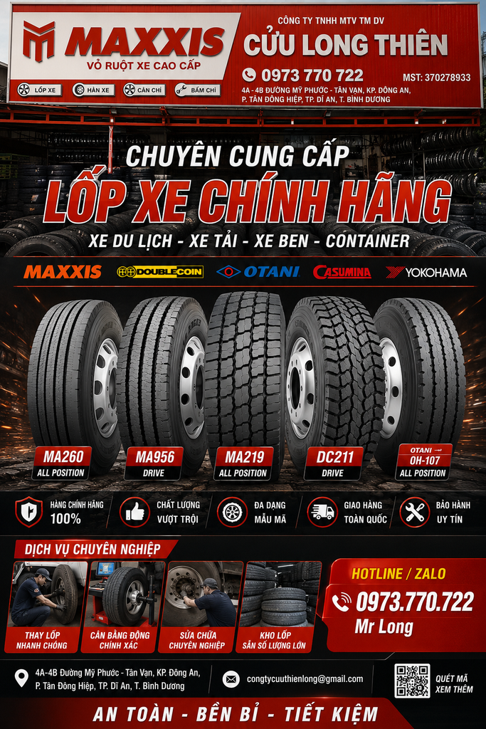 Lốp 8.25R18 Maxxis Chính Hãng | Đại Lý Cửu Long Thiên