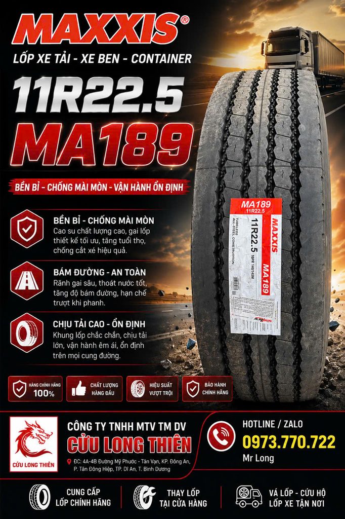 Đại Lý Lốp Maxxis Bình Dương Chính Hãng | Xe Tải, Ben, Container