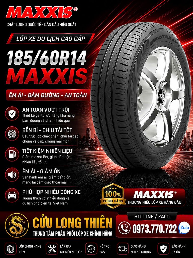 Bảng so sánh các thông số lốp tiêu chuẩn cho các dòng xe Sedan thông dụng