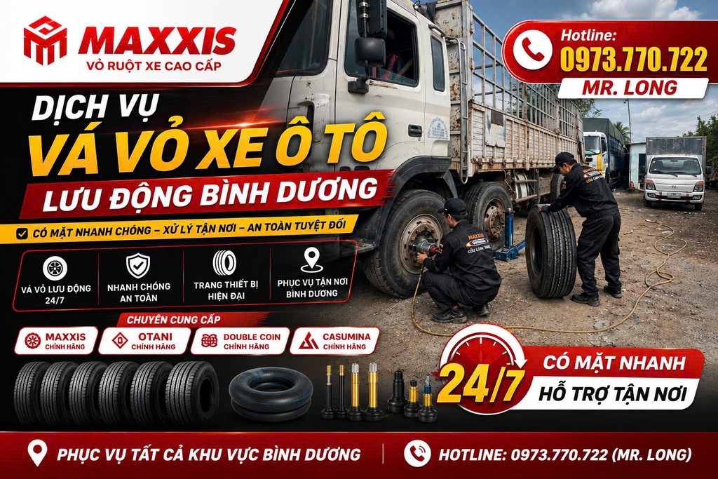 Cứu Hộ Lốp, Vá Vỏ Lưu Động Dĩ An 24/7 | Cửu Long Thiên