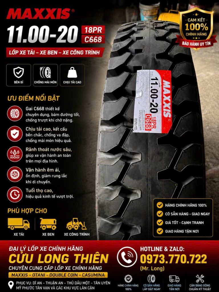 Đại Lý Lốp Maxxis Bình Dương Chính Hãng Cho Xe Tải, Xe Ben