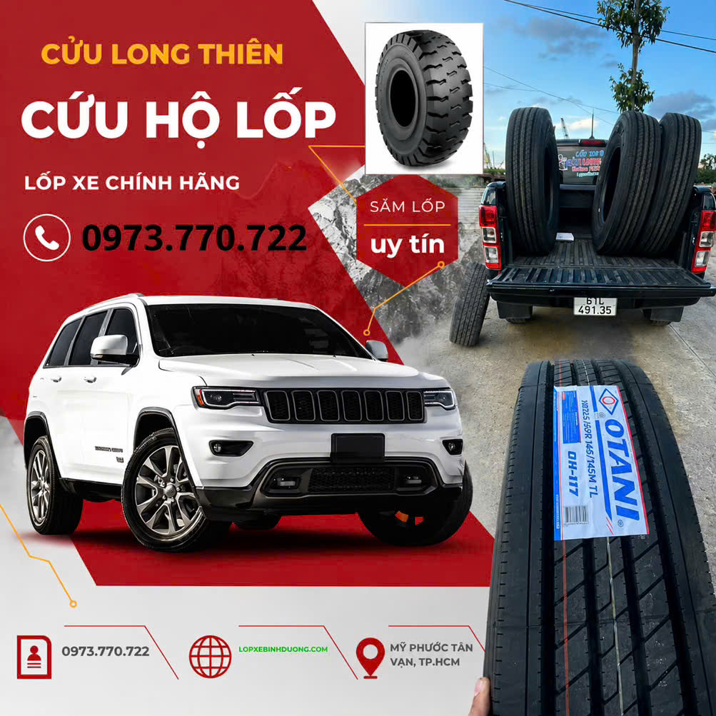 Cứu Hộ Lốp Xe Container, Xe Ben Tân Uyên Khẩn Cấp 24/24 – Cửu Long Thiên