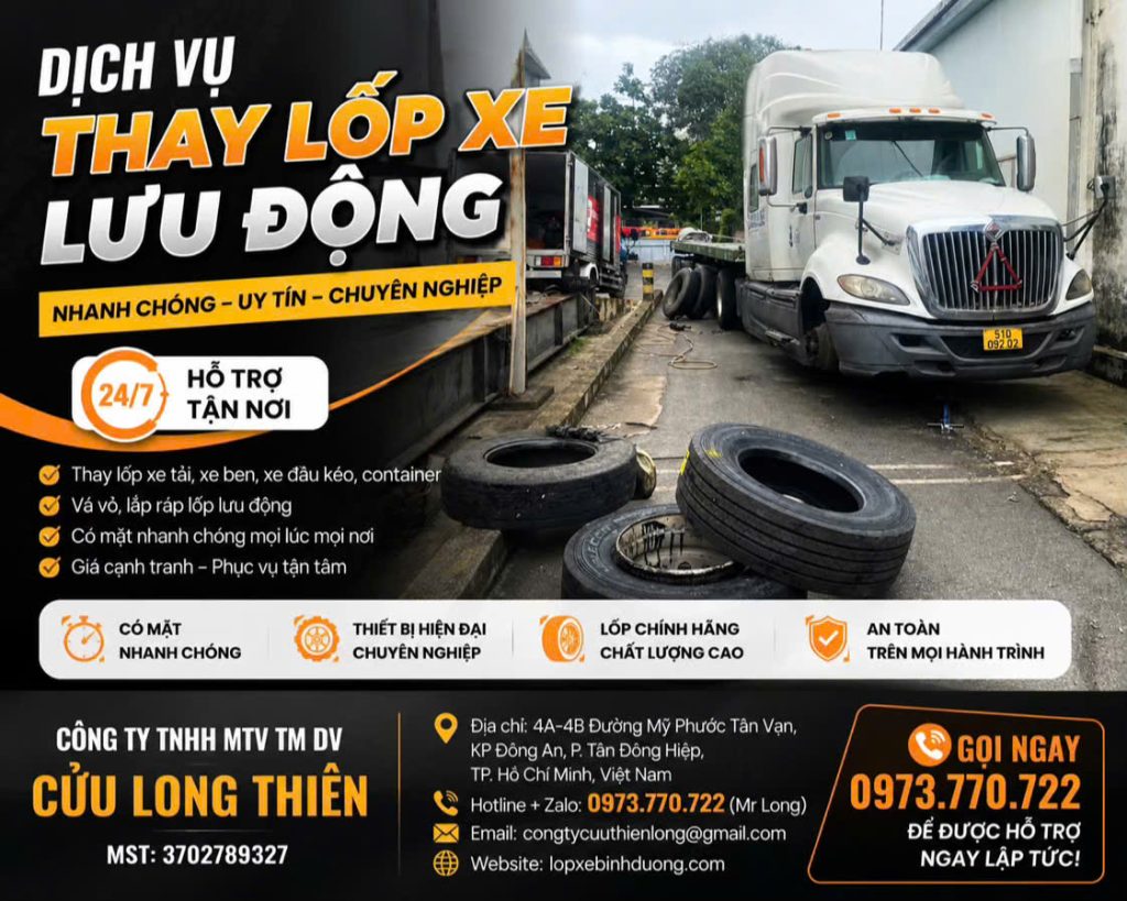 Cứu Hộ Lốp Ô Tô Bình Dương 24/7: Có Mặt Nhanh Tại Dĩ An, Thuận An, Thủ Dầu Một