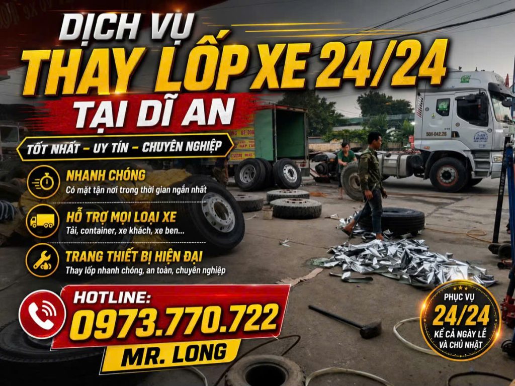 Cứu Hộ Lốp Ô Tô Bình Dương 24/7: Có Mặt Nhanh Tại Dĩ An, Thuận An, Thủ Dầu Một