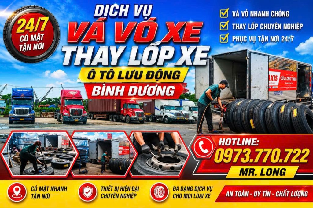 Thay Lốp Xe Ô Tô Tận Nhà Khu Vực Bình Dương: Nhanh Chóng – Chuyên Nghiệp – Minh Bạch